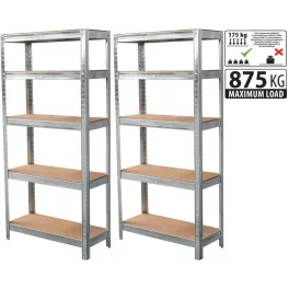   Racks fém polc, MDF, 5 polcos, 1800×900×300 mm, 2 db/csomag