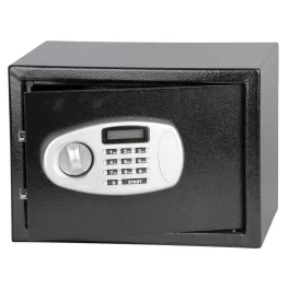   Digitális széf, Strend Pro Safewell EBD25, fekete, 250 x 350 x 250 mm, elektronikus zár, LCD kijelző, mechanikus zár, 3–8 jegyű kód, 1 polcos