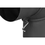 Füstcső könyök, V.A.P.K. HS.EX 090/200/1,5, fekete, 200 mm / 90°, állítható szögű, lemezvastagság: 1,5 mm