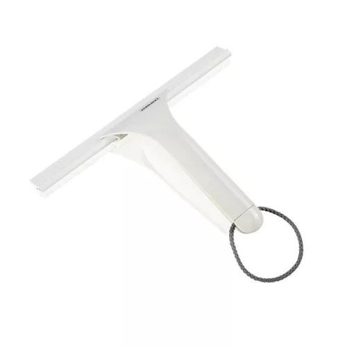 Vízlehúzó, Leifheit 41650 Cabino, 24 cm, fehér, gumiél, akasztópánttal, zuhanykabinokhoz, nem hagy foltot, üveghez, akrilhoz és csempéhez