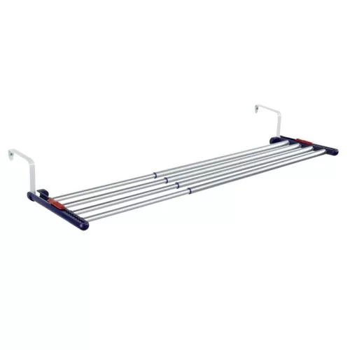 Leifheit 81413 Quartett 40 teleszkópos ruhaszárító, szürke, 55–105 cm állítható szélességgel, 4,2 m szárítófelülettel, radiátorra, ajtóra vagy ablakra akasztható kialakítással, kompakt és helytakarékos használatra