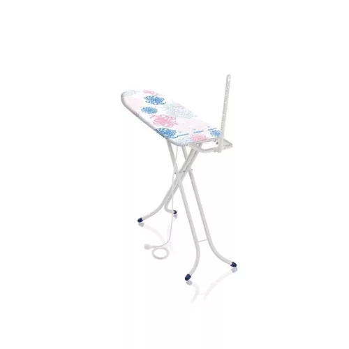 Leifheit 72580 Classic M Compact Plus vasalódeszka, fehér, 120 × 38 cm vasalófelülettel, 76–95 cm között állítható magassággal, stabil vasalótartóval, beépített kábeltartó antennával