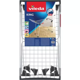   Vileda King ruhaszárító, 20 méter szárítási terület, fehér, extra vastag huzalokkal, stabil acél-alumínium vázzal, dőlésálló kialakítással