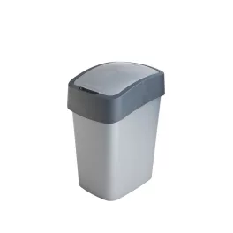   Szemeteskuka, Curver Pacific Flip Bin, 25 l, antracit/szürke, 34 x 26 x 47 cm, műanyag, csuklós fedél, kézi nyitás
