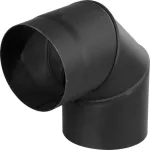 Füstcső könyök, V.A.P.K. HS.EX 090/200/2, fekete, 200 mm / 90°, állítható szögű, lemezvastagság: 2,0 mm