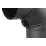 Füstcső könyök, V.A.P.K. HS.EX 090/160/2, fekete, 160 mm / 90°, állítható szögű, lemezvastagság: 2,0 mm