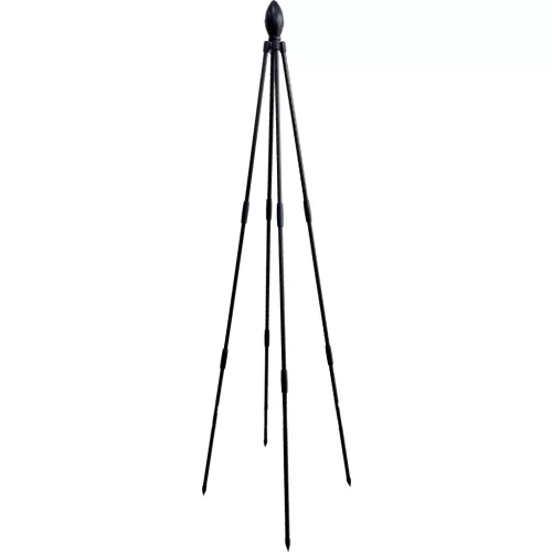 Növénytámasz, Strend Pro Garden, fekete, 135 cm, 4 lábú, PE bevonatú fém, időjárásálló, kúszónövényekhez, 2 db