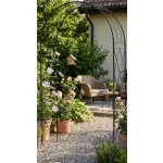 Kerti lugas, Strend Pro Garden, fekete, 120 x 44 x 219 cm, porfestett fém, időjárásálló, kúszónövényekhez, bordás megerősítéssel
