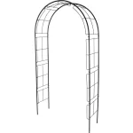 Kerti lugas, Strend Pro Garden, fekete, 113 × 38 × 229 cm, porfestett fém, időjárásálló, kúszónövényekhez, bordás megerősítéssel
