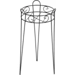 Virágtartó állvány, Strend Pro Garden, fekete, átmérő: 27 cm, magasság: 53 cm, acél, kerek