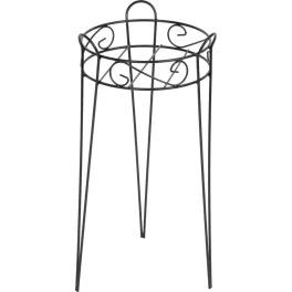   Virágtartó állvány, Strend Pro Garden, fekete, átmérő: 27 cm, magasság: 53 cm, acél, kerek