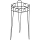 Virágtartó állvány, Strend Pro Garden, fekete, átmérő: 27 cm, magasság: 53 cm, acél, kerek
