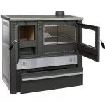 Strend Pro PANONIA fatüzelésű sparhelt, Inox, sütővel, 10,54 kW, 51 × 90 × 85 cm, jobb oldali füstcső kimenet, átmérő: 120 mm