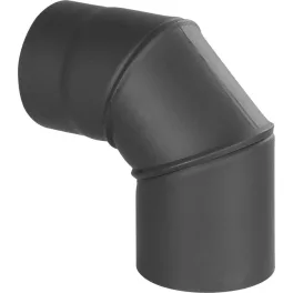   Füstcső könyök, V.A.P.K. HS.EX 090/180/1,5, fekete, 180 mm / 90°, állítható szögű, lemezvastagság: 1,5 mm