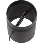 Füstcső, V.A.P.K. HS K0250/130/1,5, fekete, 25 cm / 150 mm, csappantyúval, rövid húzókarral, DC01 acéllemez, vastagfalú, lemezvastagság: 1,5 mm