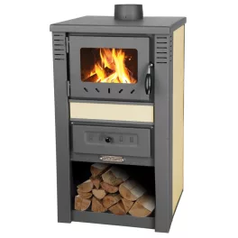   Kályha, Strend Pro Nova Ceramic, 7,5 kW, 120 mm füstcső csatlakozás, bézs, kerámia burkolat, fa és brikett tüzeléshez, EN 13240
