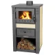 Kályha, Strend Pro Nova Ceramic, 7,5 kW, 120 mm füstcső csatlakozás, bézs, kerámia burkolat, fa és brikett tüzeléshez, EN 13240