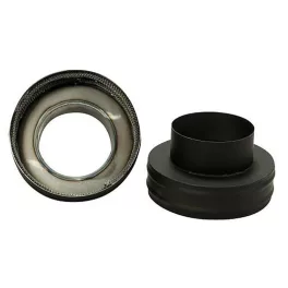   Füstcső szűkítő, V.A.P.K. HS 200/150/1,5, fekete, 200 mm - 150 mm, DC01 acéllemez, lemezvastagság: 1,5 mm, kályha-kémény csatlakozáshoz