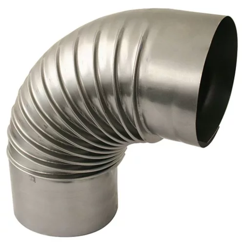 Füstcső könyök, V.A.P.K. Dymo, ezüst, 160 mm / 90°, EN 1856-2 tanúsítás, lemezvastagság: 0,4 mm