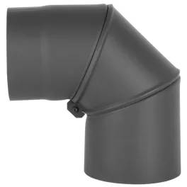   Füstcső könyök, V.A.P.K. HS.EX 090/150/1,5, fekete, 150 mm / 90°, állítható szögű, lemezvastagság: 1,5 mm