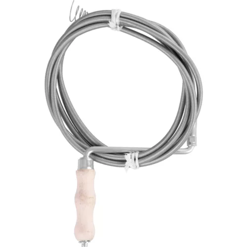 KPZ spirál, lefolyótisztító, 20 m, 2, 50 / 11, 20 mm, fém, fa fogantyúval és éles rugóvéggel (221764)