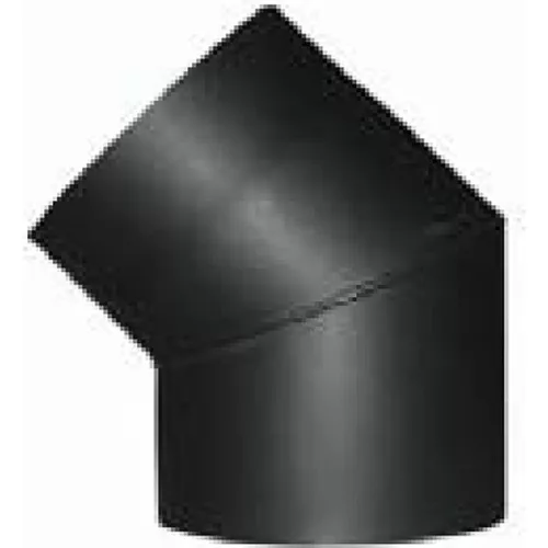Füstcső könyök, V.A.P.K. HS 045/130/1,5, fekete, 130 mm / 45°, lemezvastagság: 1,5 mm