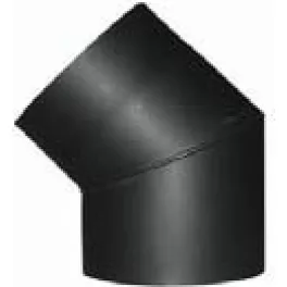  Füstcső könyök, V.A.P.K. HS 045/160/2, fekete, 150 mm / 45°, lemezvastagság: 2,0 mm