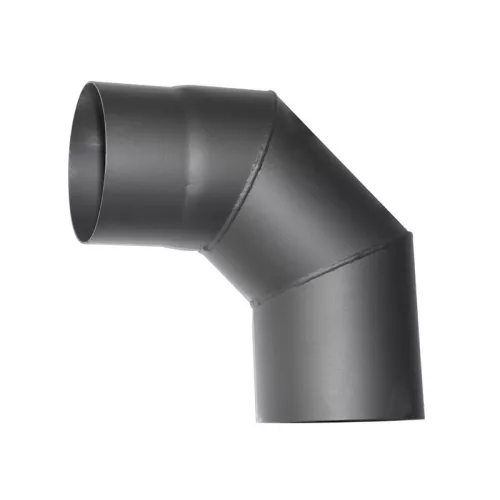 Füstcső könyök, V.A.P.K. HS 090/120/1,5, fekete, 120 mm / 90°, lemezvastagság: 1,5 mm