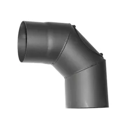   Füstcső könyök, V.A.P.K. HS.CO 090/120/1,5, fekete, 120 mm / 90°, nyílással, lemezvastagság: 1,5 mm
