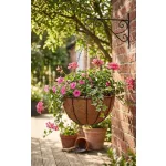 Függő virágcserép, Strend Pro Garden LC-CocoH-24, barna/fekete, átmérő: 35 cm, magasság: 17 cm, lánccal és akasztóval, fém, kókuszrost betéttel, kerek