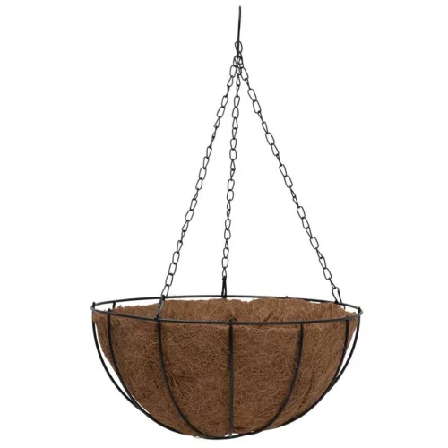 Virágcserép Strend Pro LC-CocoH-22, 25x25x12 cm, függő, acél/kókusz, lánccal és akasztóval