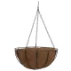 Virágcserép Strend Pro LC-CocoH-22, 25x25x12 cm, függő, acél/kókusz, lánccal és akasztóval