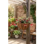 Virágcserép Strend Pro LC-CocoH-22, 25x25x12 cm, függő, acél/kókusz, lánccal és akasztóval