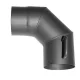 Füstcső könyök, V.A.P.K. HS.K 090/150/1,5, fekete, 150 mm / 90°, pillangószeleppel, lemezvastagság: 1,5 mm