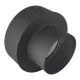 Füstcső szűkítő, V.A.P.K. HS 150/130/1,5, fekete, 150 mm - 130 mm, DC01 acéllemez, lemezvastagság: 1,5 mm, kályha–kémény csatlakozáshoz