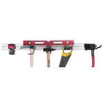 Fali szerszámtartó sín, Strend Pro G-mate GHS6, ezüst/szürke, szélesség: 120 cm, kampókkal és akasztókkal, falra szerelhető