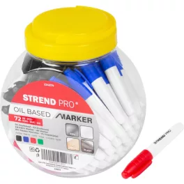   Jelölő Strend Pro, műanyag dobozban, piros/fekete/zöld/kék, Eladódoboz 72 db