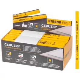   Ceruza Strend Pro, 176 mm, piros bél, ovális, üveghez és kerámiához, Sellbox 72 db