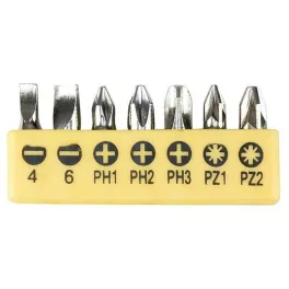   Bit készlet Strend Pro YF40515, 7 részes, S2, PLO 4-6, PH 1-2-3, PZ 1-2