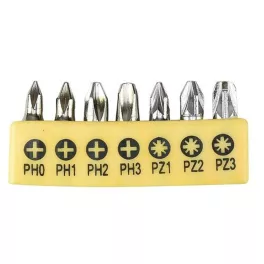   Bit készlet Strend Pro YF40517, 7 részes, S2, PH 0-1-2-3, PZ 1-2-3