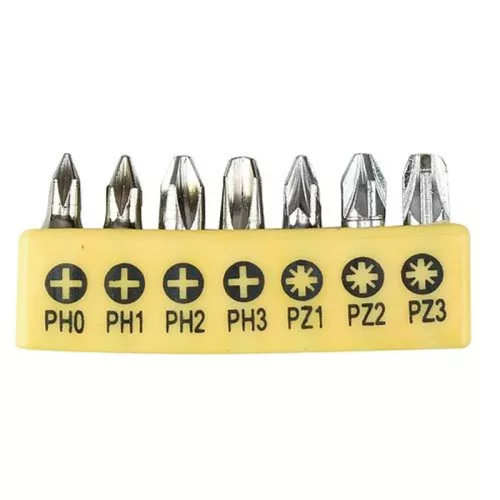 Bit készlet Strend Pro YF40517, 7 részes, S2, PH 0-1-2-3, PZ 1-2-3