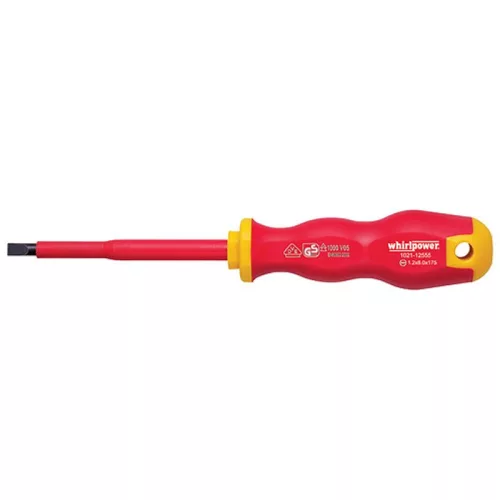 Csavarhúzó Whirlpower® 1021, 8.0/175 mm, lapos, DIN5264, VDE 1000, villanyszerelő