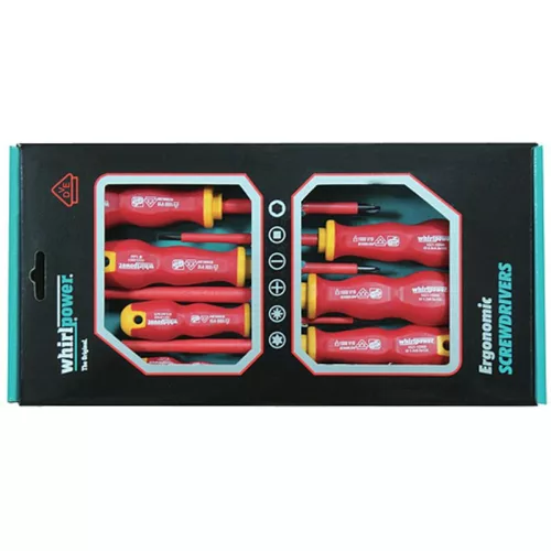 Csavarhúzó készlet Whirlpower® 102-105, villanyszerelő, 5 részes, VDE 1000, Ergonomic