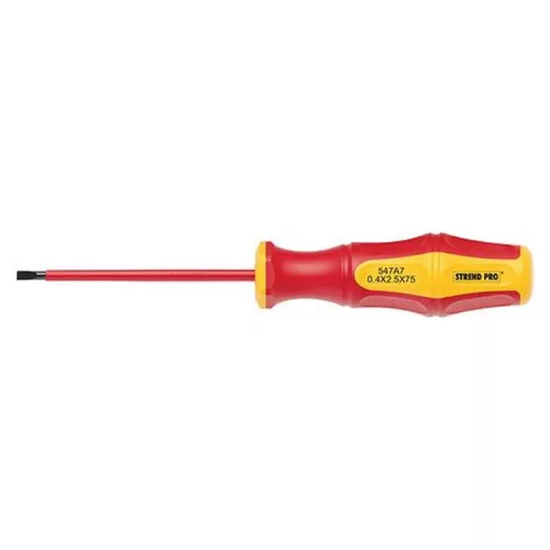 Csavarhúzó Strend Pro CX547A, VDE 0.8x4.0x100 mm, lapos, villanyszerelő