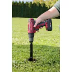 Földfúrószár, Strend Pro Garden, fekete, 8 x 35 cm, szénacél, hatszögletű (HEX) szár, csavarbehajtóhoz és fúróhoz, 80 mm spirál (226800)