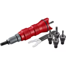   Adapter Strend Pro Premium, fúróhoz, 1/4", M3 - M10, szegecselő, anyacsavar szegecsekhez, kofferben