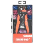 Fogó Strend Pro AWS 338, kábelcsupaszító + 230 db saru készlet