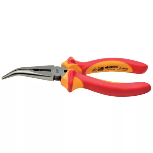 Fogó Whirlpower® 15703-311 200 mm, villanyszerelő, hajlított orrú, VDE 1000, DIN5745