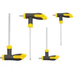 Csavarhúzó készlet Strend Pro YF70019, 10 részes, Hex golyóval, T-tartó, bőröndben