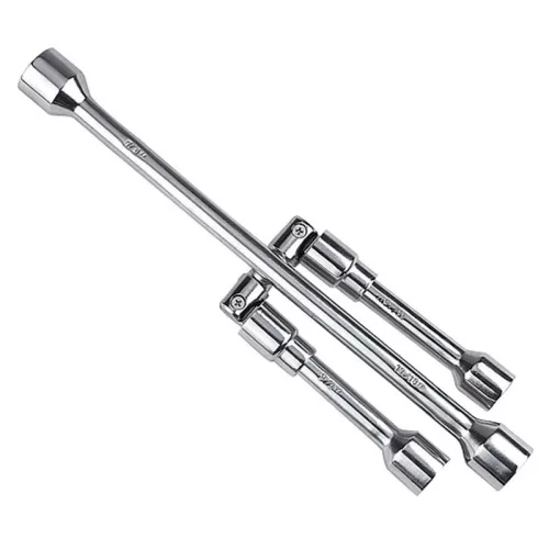 Kerékkulcs, Strend Pro VC020088, ezüst, kereszt kivitel, 17, 19, 21, 23 mm, összecsukható
